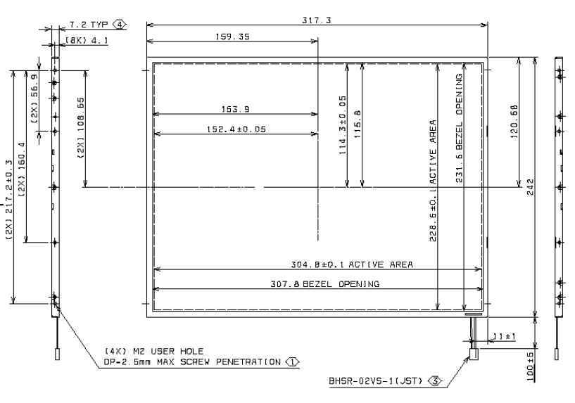 IAUX14P, 15.0 UXGA Color TFT/LCD, Type 15.0 Color TFT/LCD Module