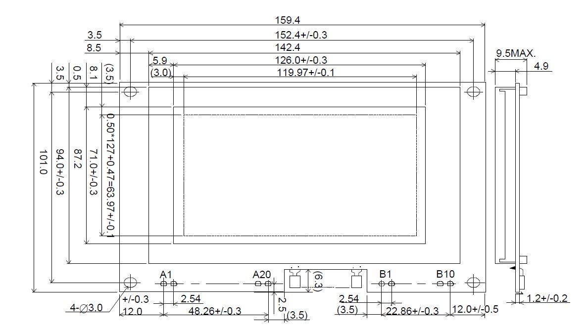 LMG6402PLFR, Hitachi, Module Dimensions 159.4*101*9.5 mm,
