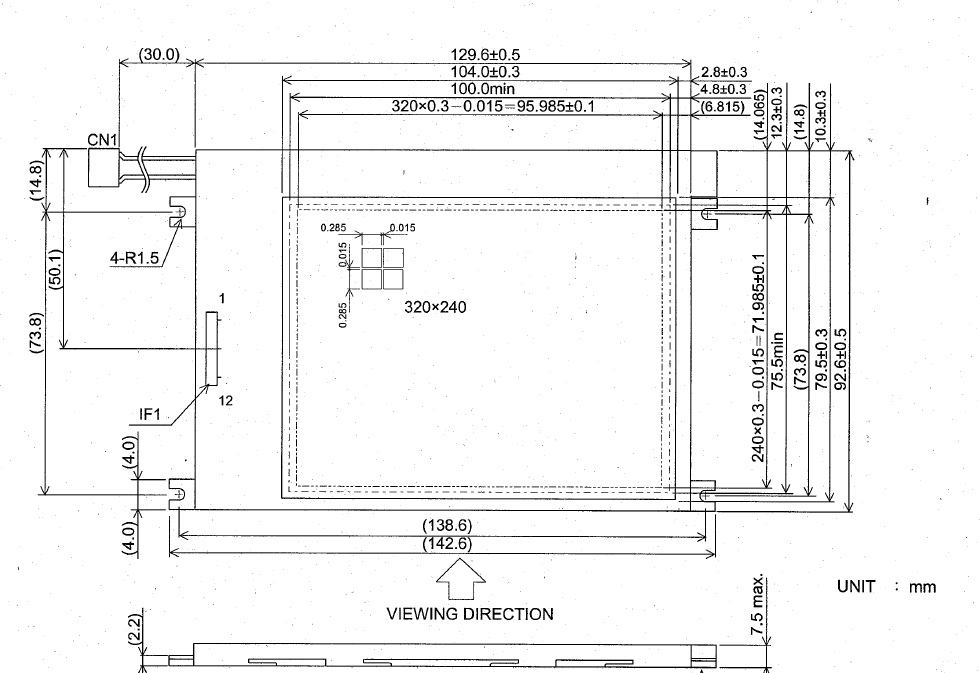 LMG7520RPFC, Hitachi, 4.7", 320 x 240,