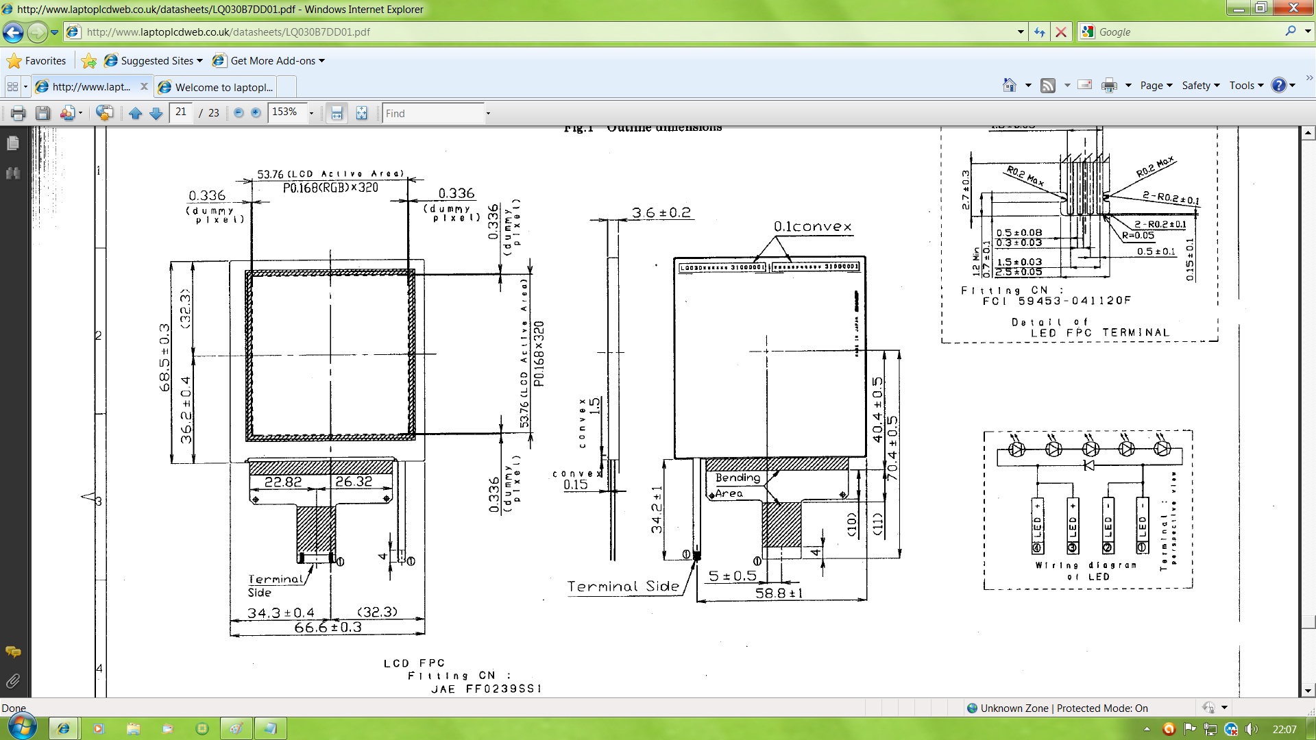 LQ030B7DD01, Sharp, 2.99" LCD,