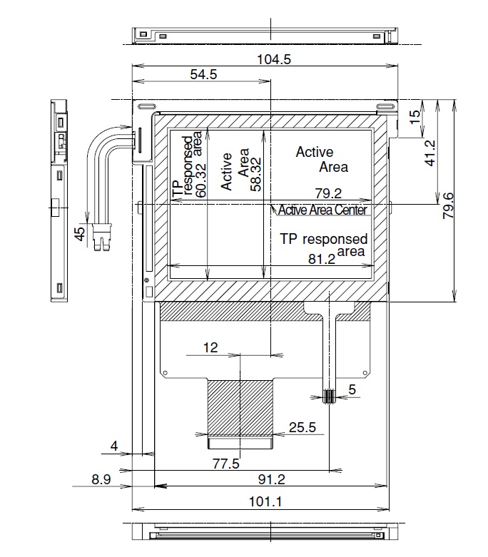 LQ039Q2DS54, Sharp, Super Mobile TFT-LCD (HR*-TFT) Thin structur