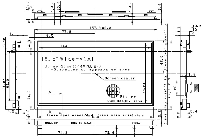 LQ065Y5DG01, Sharp, Screen size (Diagonal) 16 [6.5�] cm