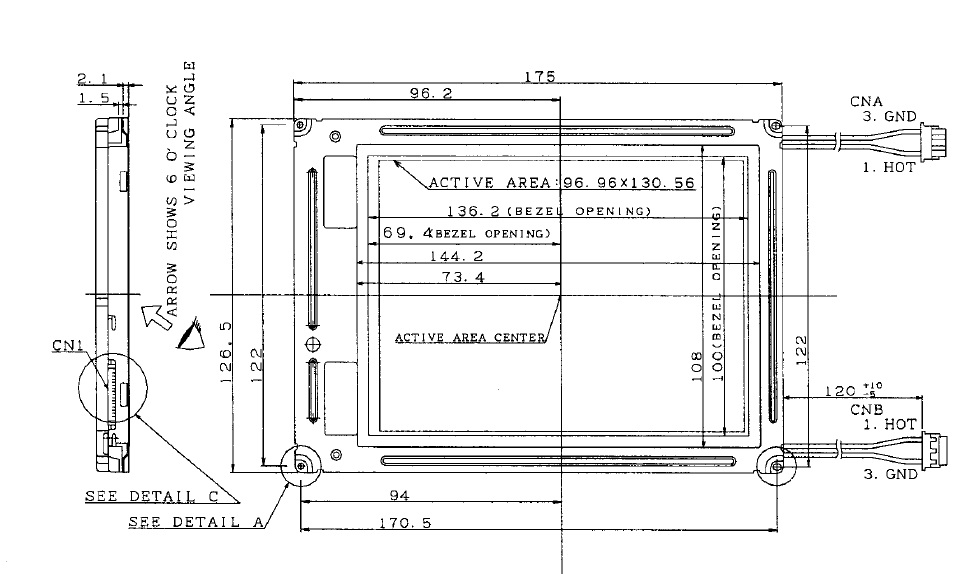 LQ64D343, Sharp, Colour TFT LCD, 6.4" LCD,