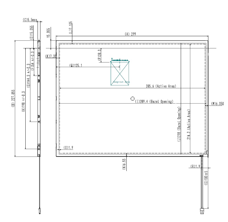 LTD141EM4V, Toshiba Matsushita, 36cm diagonal size TFT-LCD, Acti