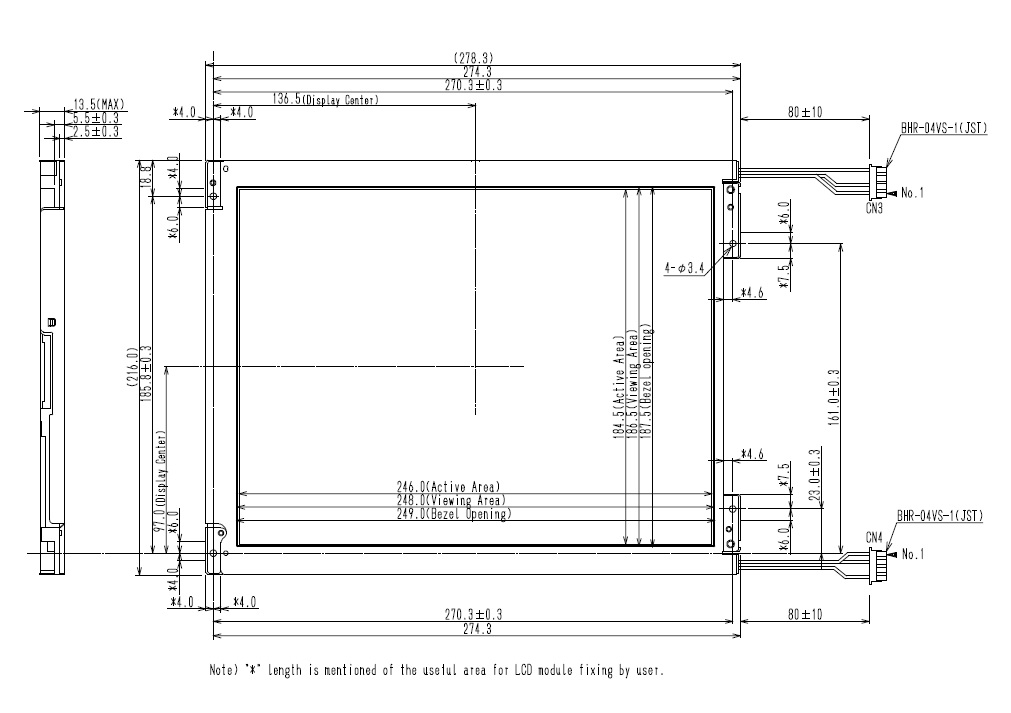 LTM12C285, Toshiba Matsushita, 12.1 SVGA color display with Supe