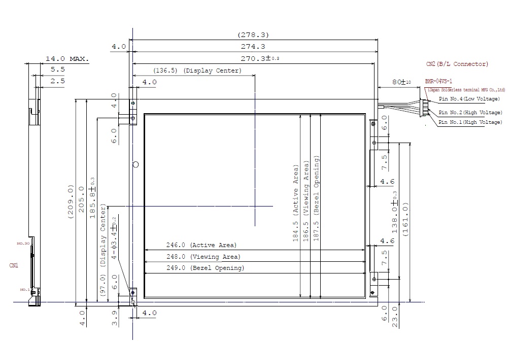 LTM12C289, Toshiba Matsushita, 12.1 SVGA color display with High