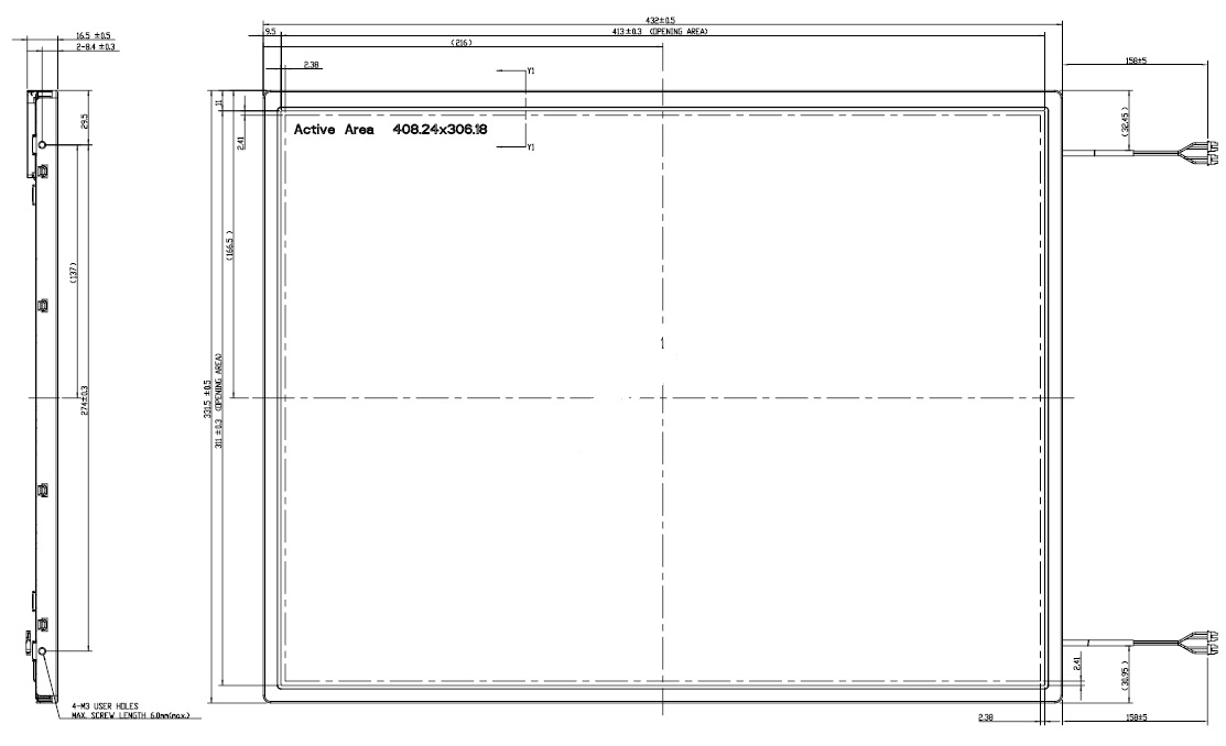M201P1-L03, CHI MEI, 20.1� TFT, 30 pins 2ch-LVDS interface SXGA+
