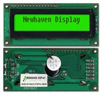 NHD-0116AZ-FSPG-GBW, LCD DISPLAY MODULE CHAR 1X16 GREEN TRANSFL,