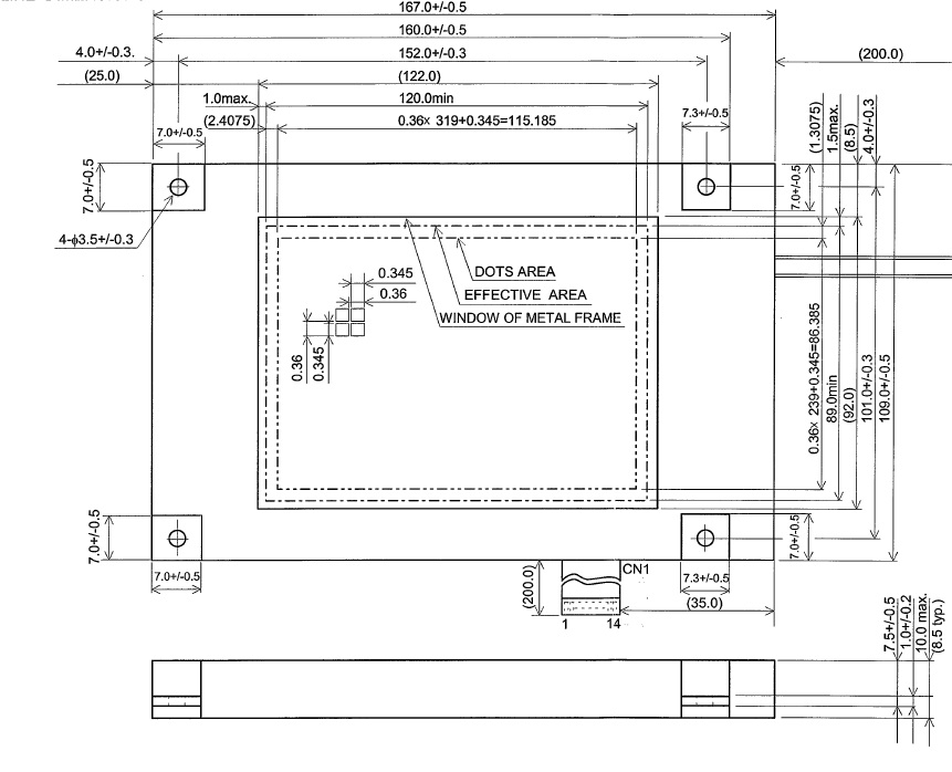 SP14Q002-A1, Hitachi, LCD MODULE, 320X240, GRAPHIC