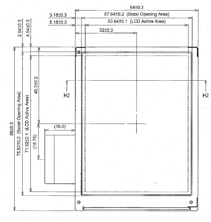 TX09D70VM1CBA, Hitachi, Display Diagonal 3.5",