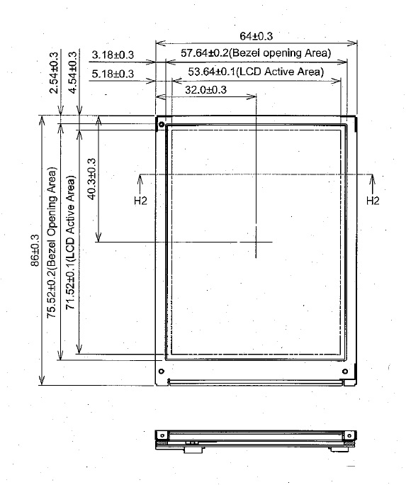 TX09D70VM1CDA, Hitachi, LCD MODULE, TFT, 3.5" Illumination Colo