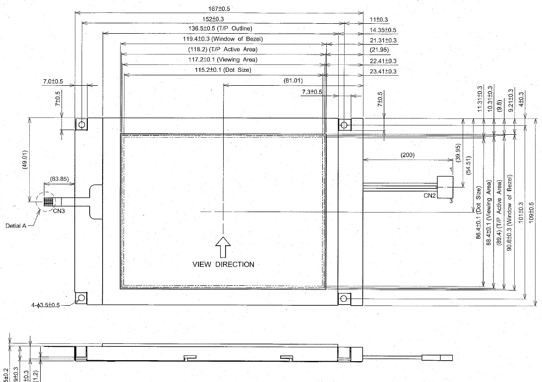 TX14D11VM1CAA, Hitachi, LCD MODULE, TFT, 5.7"