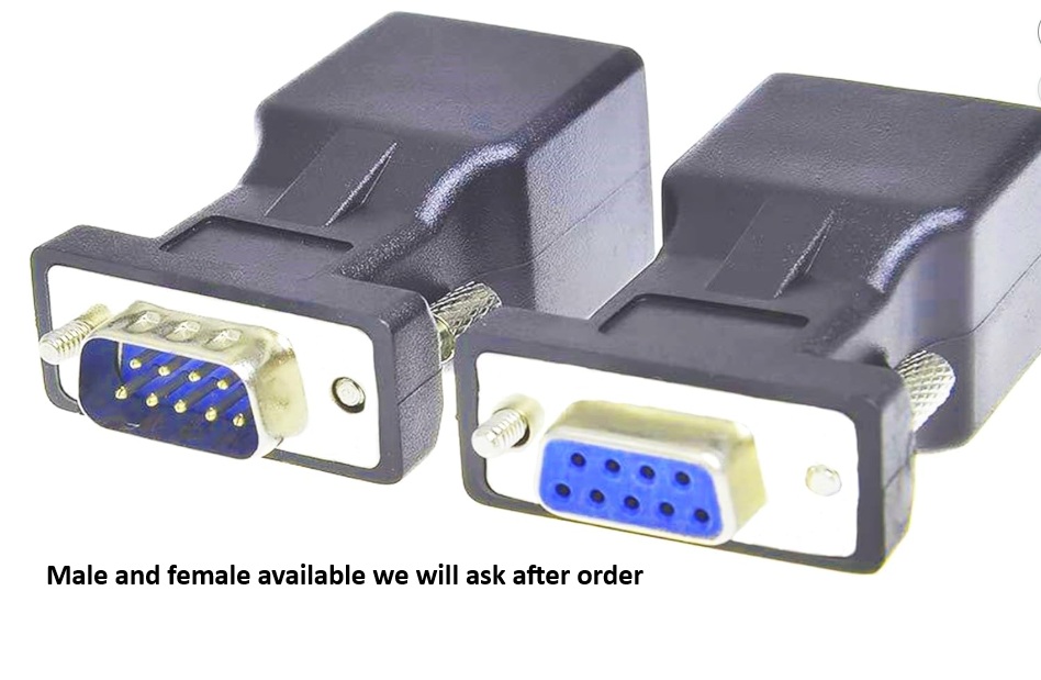 Quripos B.V QX-1900 QS-525 rj45 to db9 1-1 epos till serial connector adapter rs232 male or female