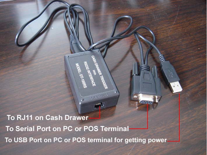 New Serial Cash Drawer Trigger Rj11 To Serial Rs232 Trigger